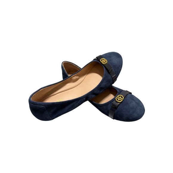 Cole Haan Women's Tova Bow Ballet Style W26822 Navy Suede Like New Size 10.5 - Picture 1 of 7